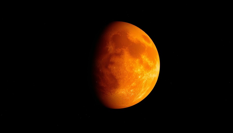 Dusty reddish planet Mars in space, showcasing iron oxide coloration.