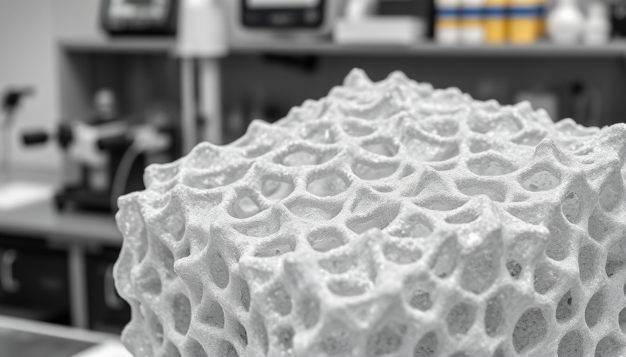 Detailed view of mesoporous silicon structure highlighting applications.