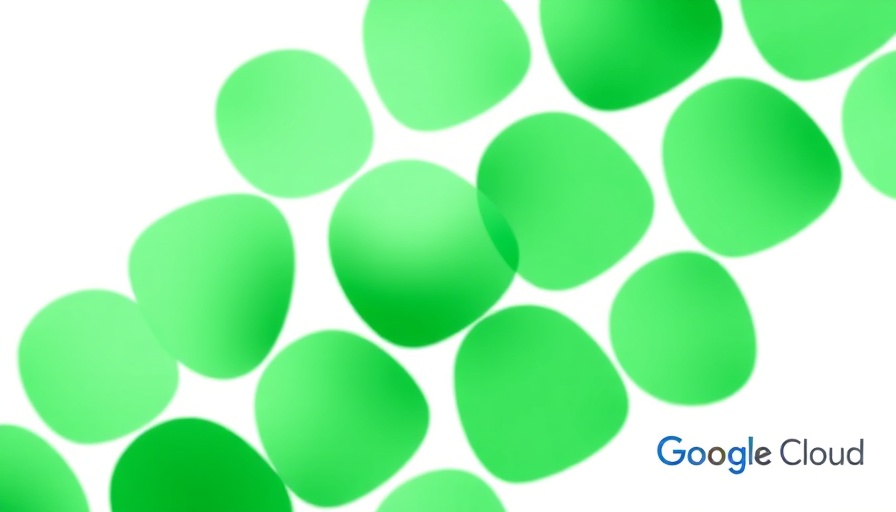 Modern digital graphics with green blurred shapes and Google Cloud logo.