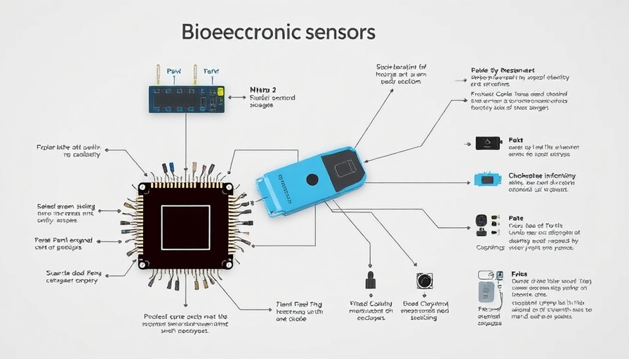 Diagram of bioelectronic sensor components and mechanisms.