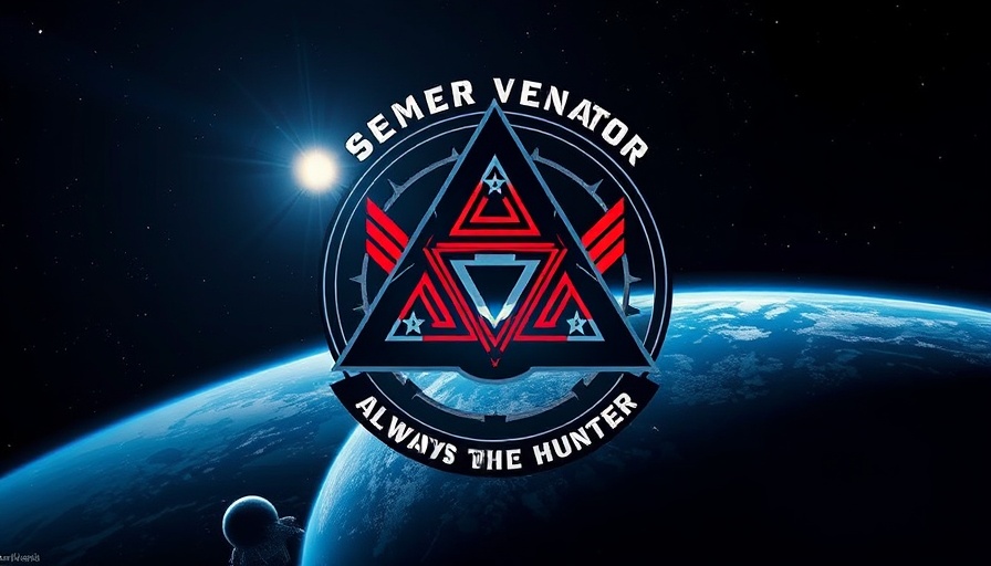 U.S. Space Operations Command motto 'Semper Venator' emblem with space theme.
