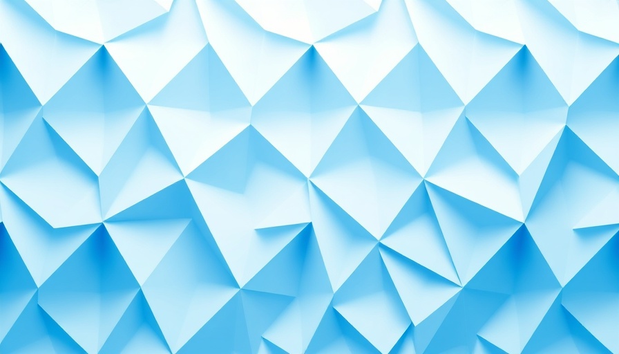 Abstract AI concept design with geometric gradient shapes in blue and white.