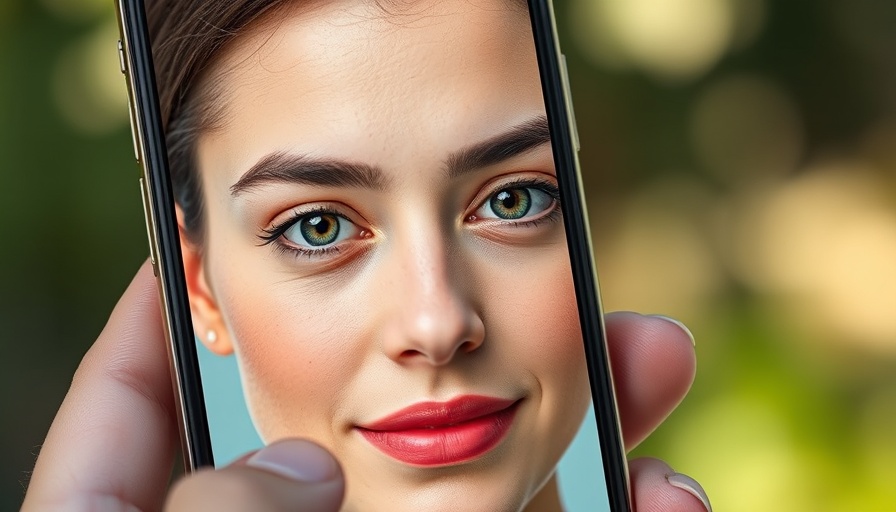 Smartphone displaying deepfake face swap analysis.