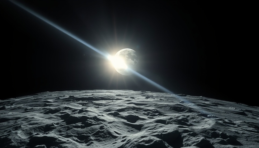 Celestial light illuminating lunar surface showcasing space innovation