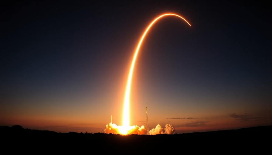 Japan moon landing rocket launch with glowing trajectory arc.