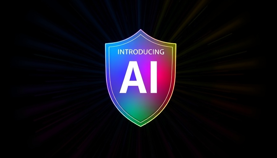 Colorful gradient shield for AI protection security introduction.