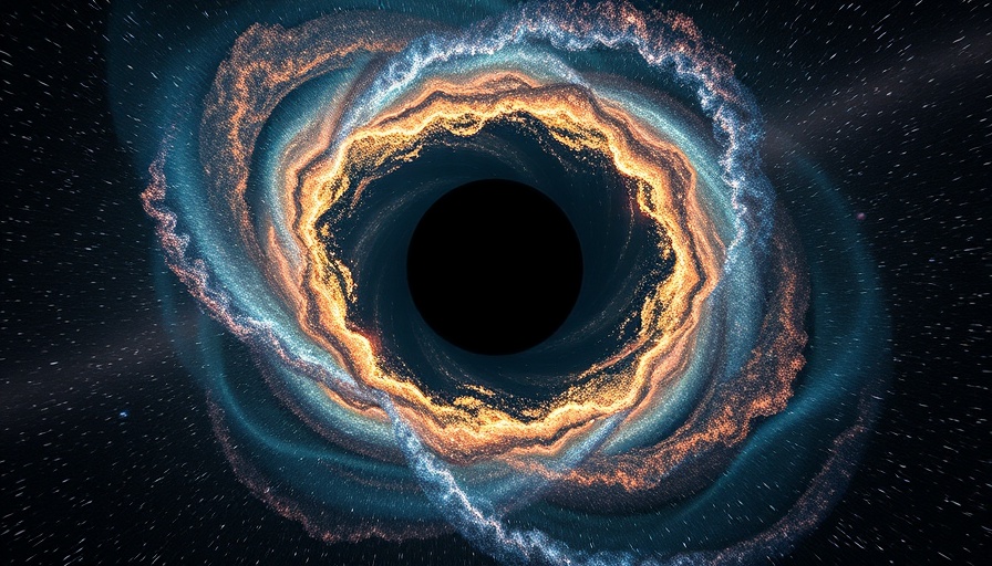 Black Hole Discovery in the Large Magellanic Cloud, cosmic illustration.