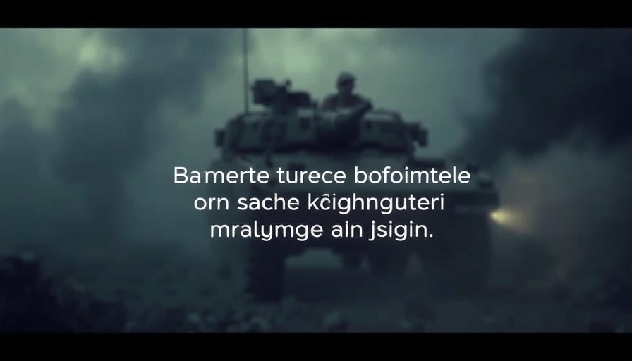 Blurred armored vehicle in monochrome ambiance.