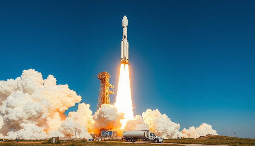 SpaceX Starship launch with fiery smoke and clear sky.