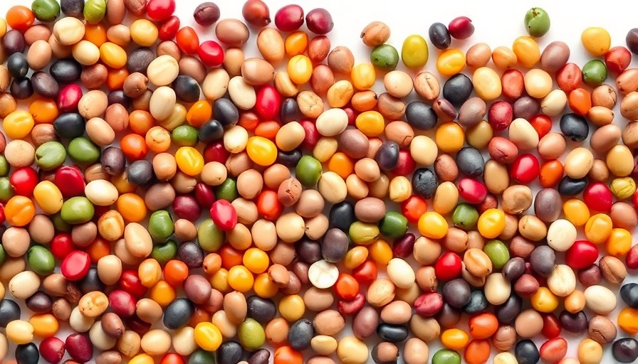 Assorted drought-resistant beans in various colors.