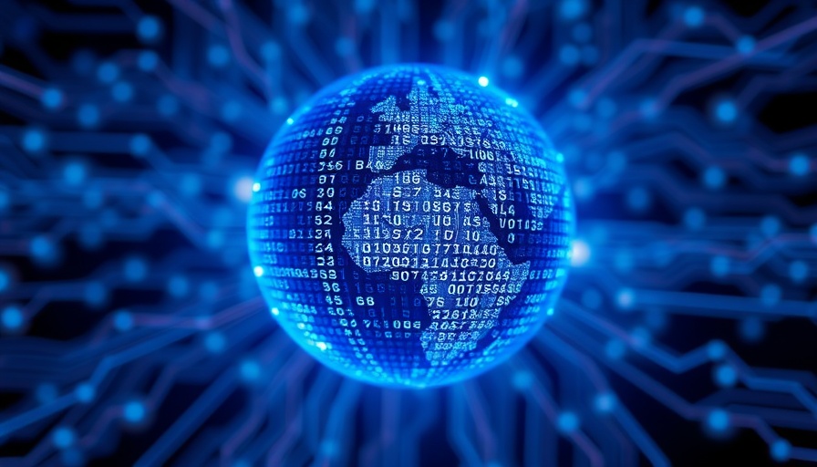 Digital globe with blue pixel cyber network, representing attacks on encryption