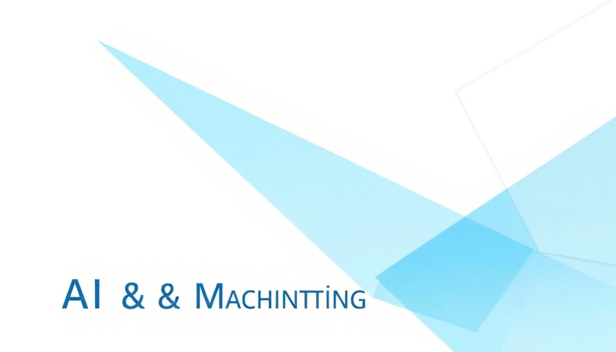 Accelerating AI in healthcare graphic with geometric design.