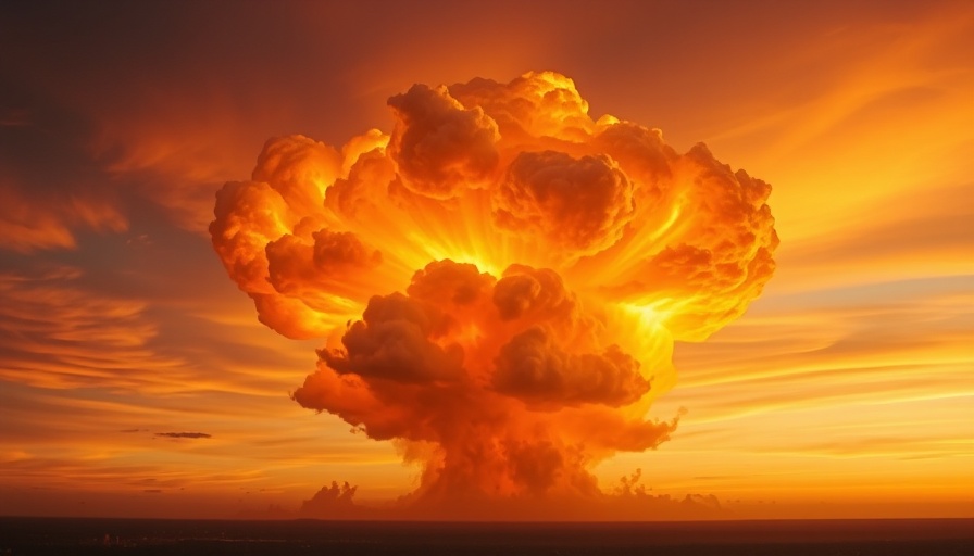 Ukraine drone strikes munitions create dramatic explosion cloud at sunset.