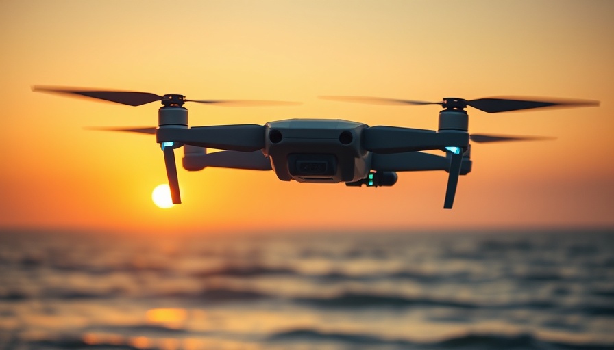 AI model managing uncertainty illustrated by a drone in flight at sunset.