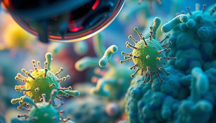 Microscopic view showing antimicrobial resistance genomic sequencing.