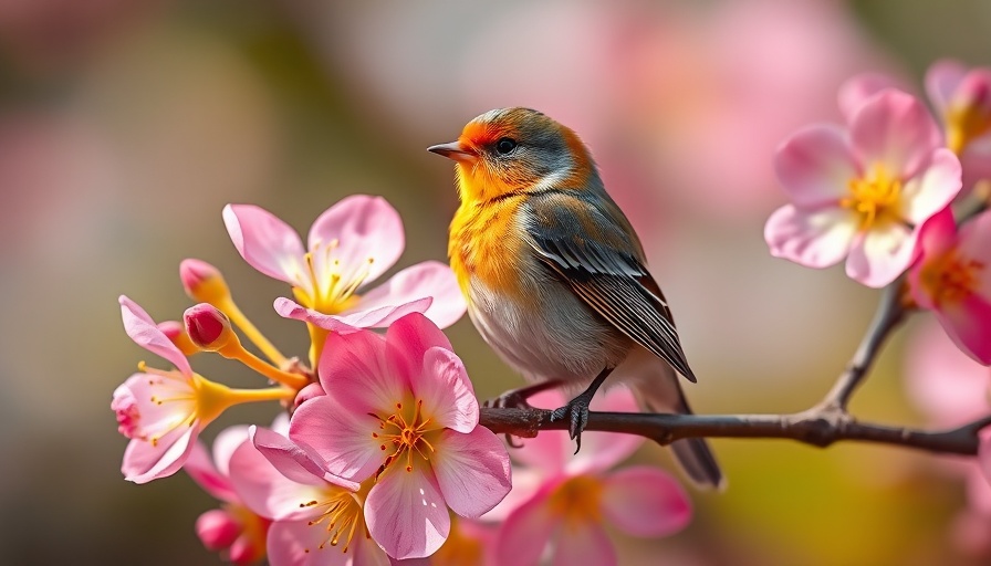 Vibrant bird on blooming branch for spring resolutions inspiration.