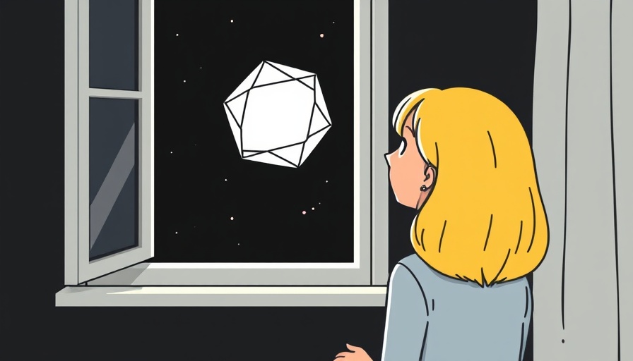 Minimalist illustration of woman at window, night owls depression risk.