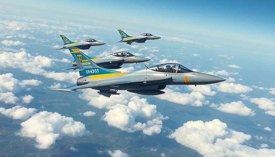 Ukrainian F-16s conducting reconnaissance over landscape.