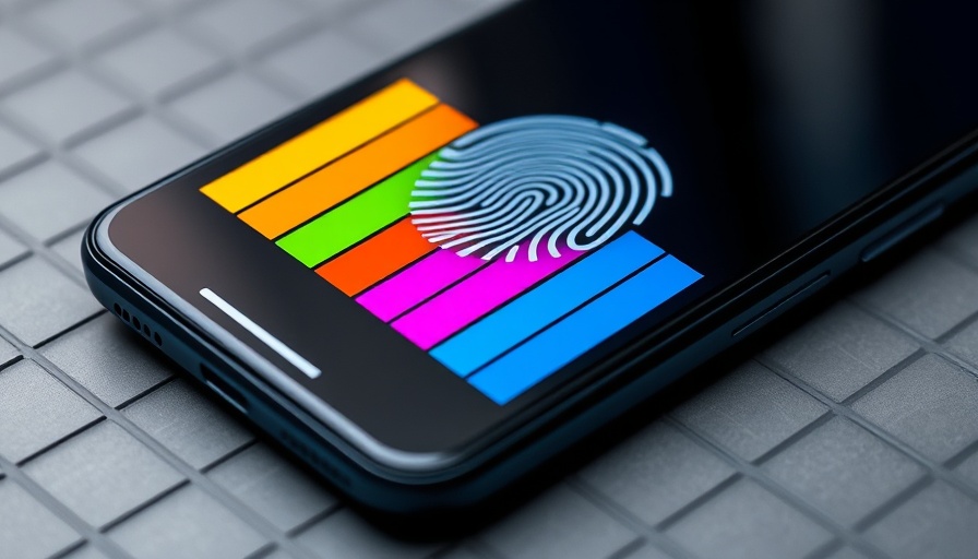 Google Pixel 10 Pro upgrades, close-up on colorful screen and fingerprint icon.