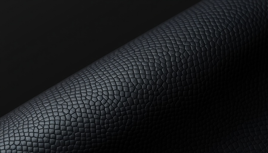 Close-up of textured plant-based leather alternative folded