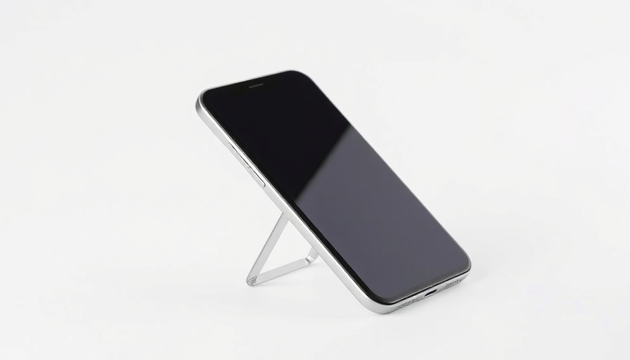 Sleek modern smartphone on display, Consumer Technology Promotions.
