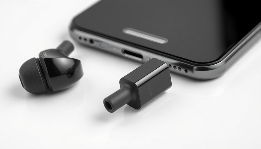 Sleek USB-C Axion earphones connected to smartphone.