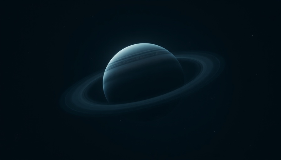 Cinematic view of Uranus's rotation rate with glowing aura.