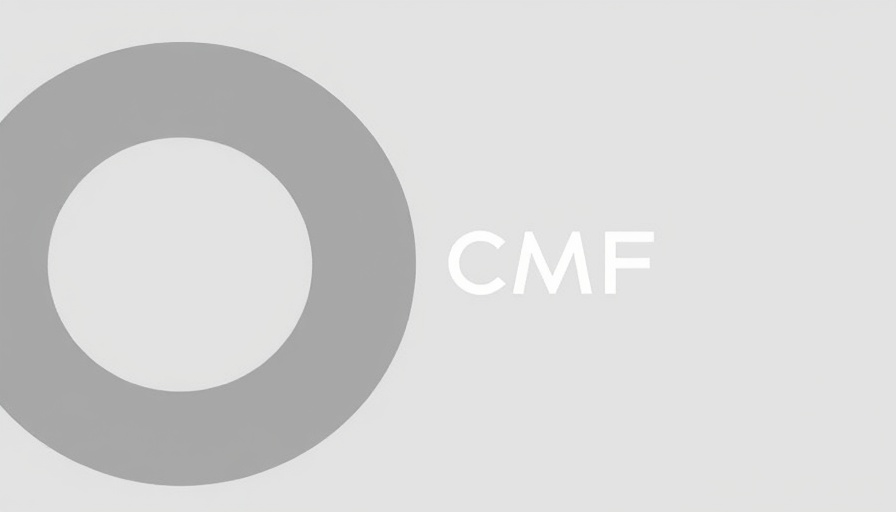 Minimalist CMF Phone 2 Pro launch graphic with circles and text.