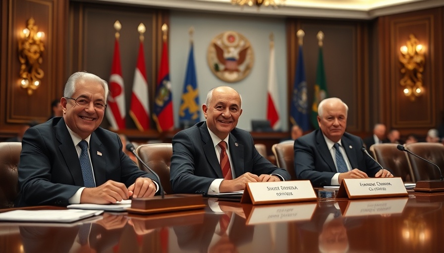 Three individuals in a formal meeting discussing the Pentagon budget.