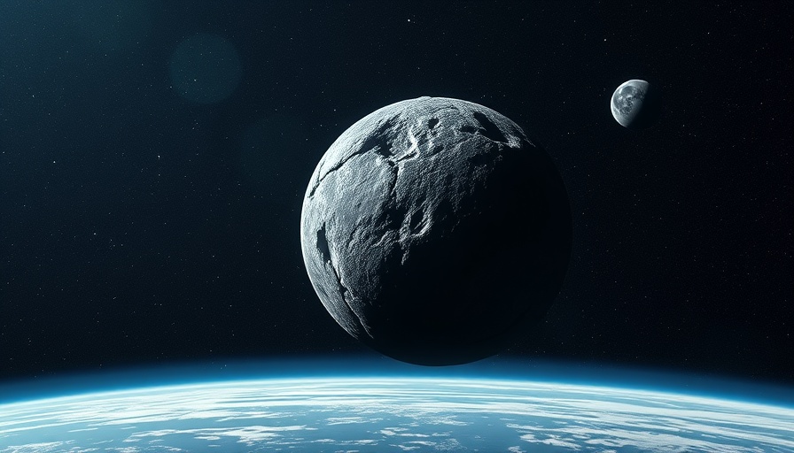 Asteroid 2024 YR4 in space near Earth and Moon.