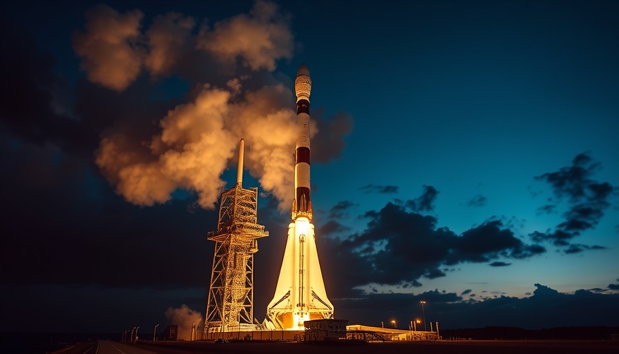 Amazon Kuiper internet satellites rocket launch at twilight.