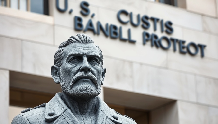 Sculpture in front of U.S. Customs and Border Protection