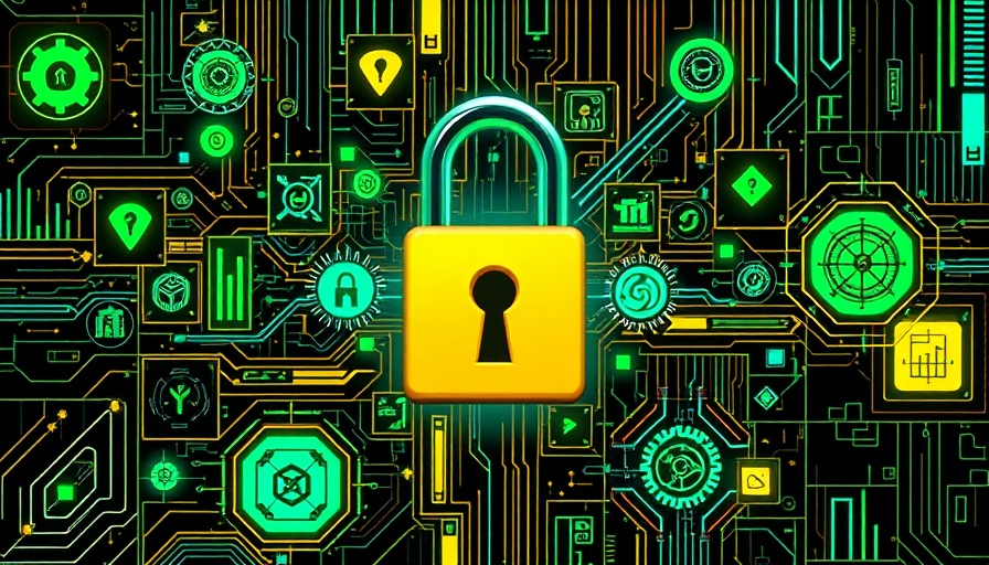 Abstract digital art with padlock symbol representing cybersecurity threats.
