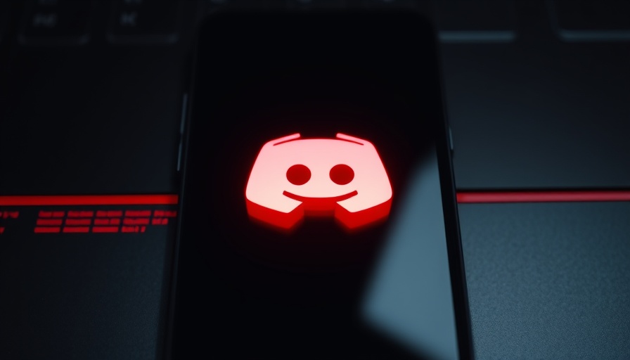 Stylized Discord logo on dark phone screen symbolizing tension.