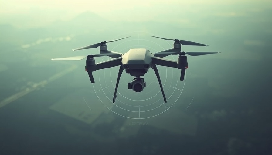 Drone interception in flight with digital overlay.