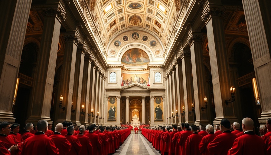 Privacy in Vatican Conclave depicted in St. Peter's Basilica interior.