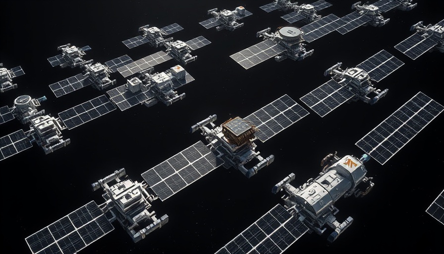Variety of satellites with solar panels, illustrating customizable solar arrays for satellites.