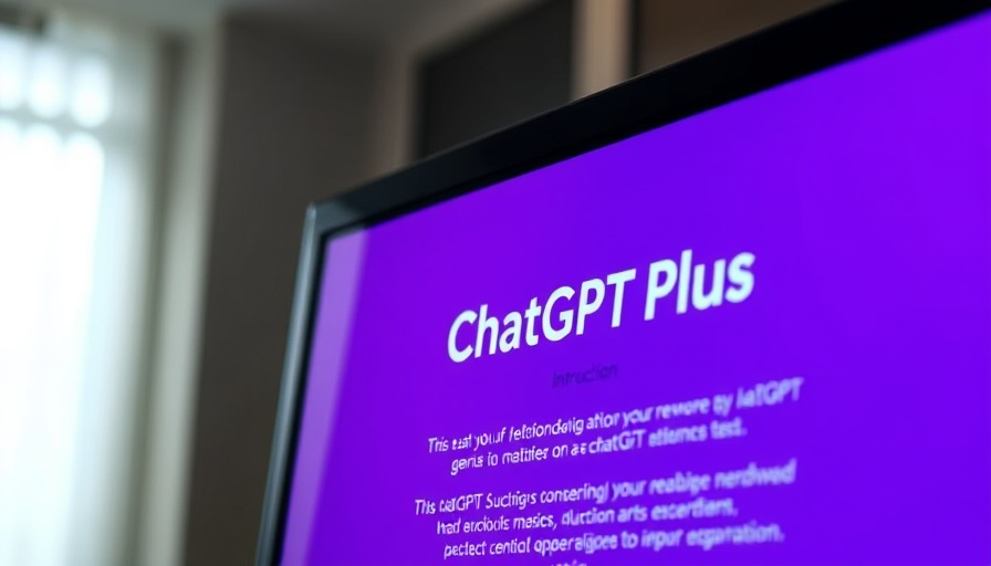 ChatGPT Plus introduction on computer screen in dimly lit setting.