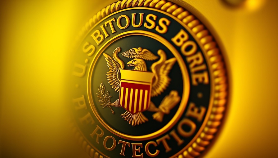 U.S. Customs badge partially covered with yellow blur.