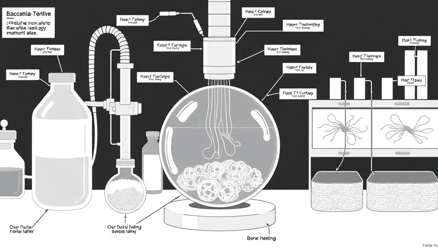 Technical diagram of lab setup for bacterial textile fibers