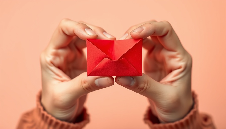 Hands holding origami symbolizing care, gentle peach backdrop.