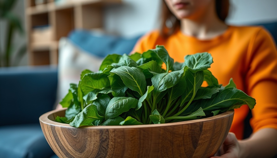 Remedy for period pain: spinach and woman experiencing discomfort.