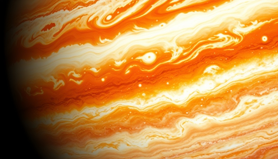 Juno mission captures Jupiter's swirling clouds and vibrant colors.