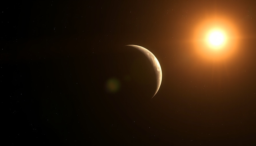 Coldest exoplanet softly glowing, orbiting a bright star in space.