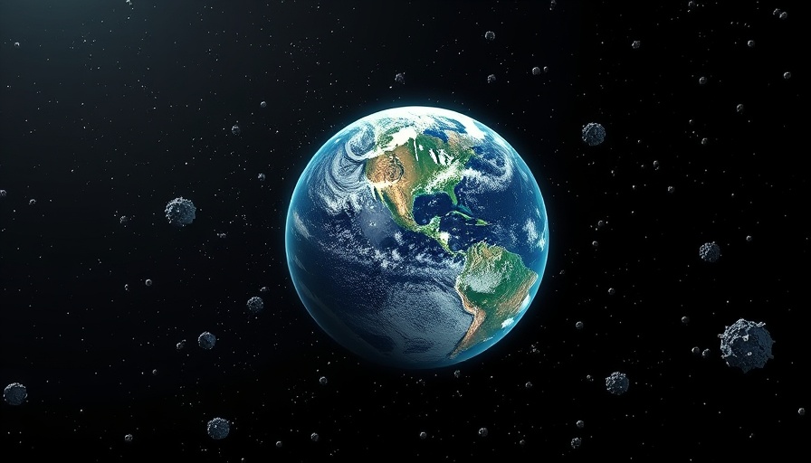 Visualization of space junk surrounding Earth for space junk tracking technology.