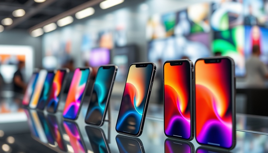 Google Gemini AI iPhone 17 Pro showcased in a tech showroom.