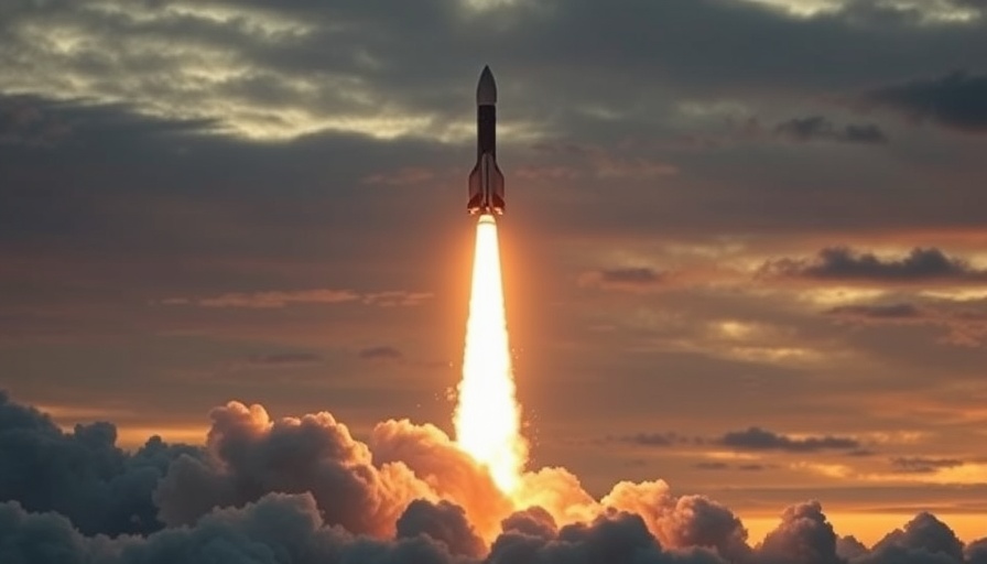 Rocket launch in Starbase city, Texas with dynamic smoke trails.