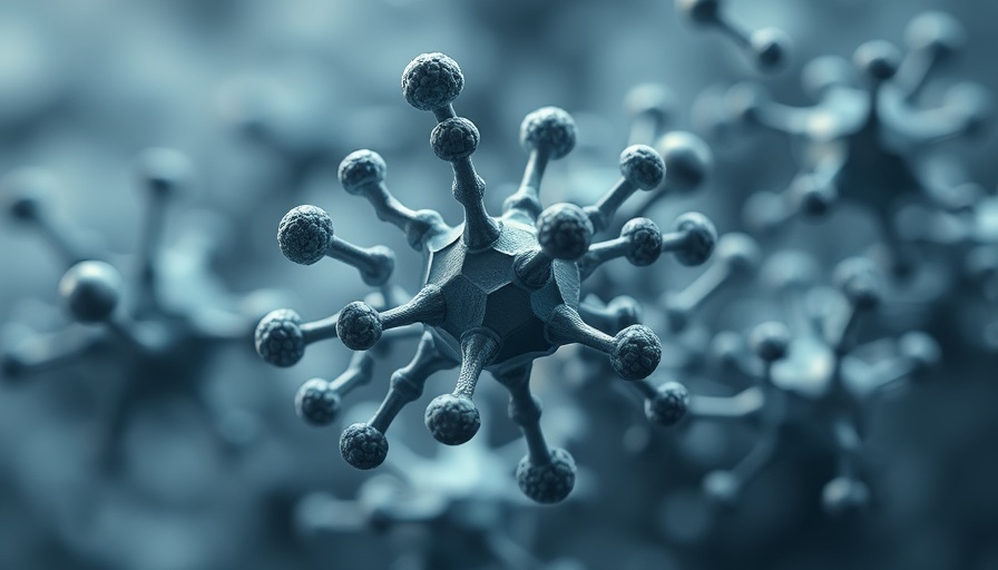 Complex molecular structure illustration, high-density screening technique.