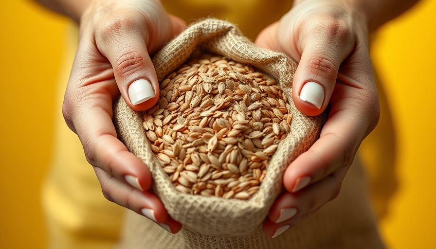 Close-up of flax seeds in burlap sack for constipation relief.