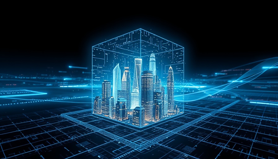 Futuristic digital grid model with machine learning elements.